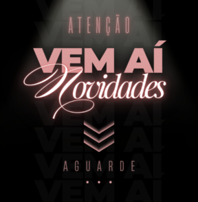 Post para Instagram Aviso Vem Aí Novidades Elegante Preto e Branco